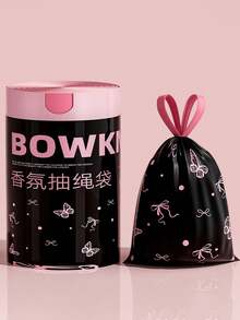 30/50/100PCS夏日清香便携垃圾袋加厚不易破家用便携式厨房客厅学生宿舍专用抽绳垃圾袋，香味清新，承受力强，精选PE材质，恒温热封，便携收口，加厚升级，清新除味，高颜值高品质 - 彩色 - 查看 2