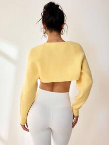 Sovereign Charm Women's Autumn Simple Solid Color Ribbed Knit Sweater