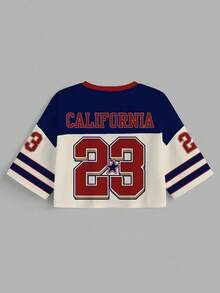 Slaydiva Áo đua xe số 23 "California" đơn giản, giản dị mùa xuân/hè 2025, Áo thun lưới ngắn 5 tay rộng rãi cổ chữ V cho nữ, Thích hợp cho mùa hè, Trò chơi thể thao - Nhiều màu - Xem 2