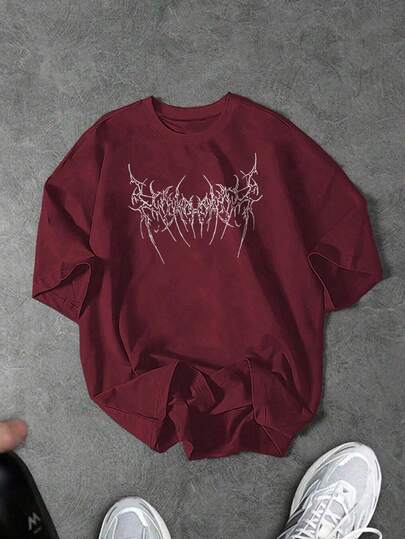 Sport MetroGents Camiseta deportiva de manga corta con estampado gráfico de moda casual para hombre, de verano