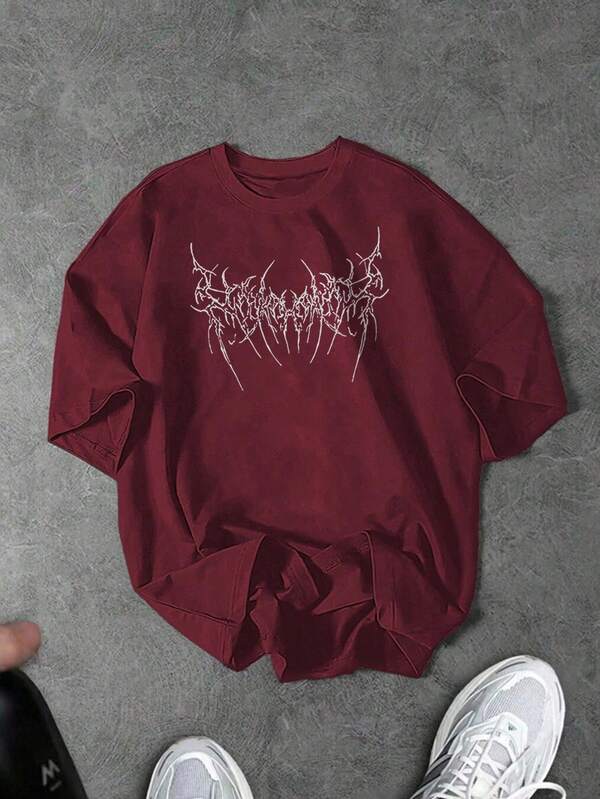 Sport MetroGents Camiseta deportiva de manga corta con estampado gráfico de moda casual para hombre, de verano