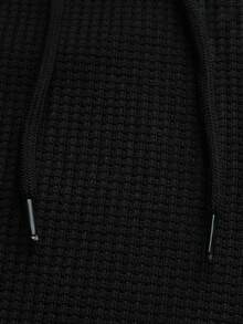 Manfinity Homme Conjunto casual de talla grande para hombre compuesto por una camisa tipo polo de manga larga con cremallera y un pantalón con cordón en la cintura, traje casual de dos piezas para hombre, ropa de viaje, ropa negra casual, ropa casual de talla grande, ropa de otoño