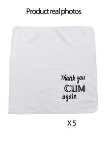 SHEIN Valentine's Day Gifts: Fun Absorbent Towels For Your Husband Or Boyfriend. Romantic Embroidered Handkerchiefs For Your Couple. Valentine's Day, Wedding And Anniversary Gifts: Soft Absorbent Towels, 11.81*11.8 In Handkerchiefs, 1 Or 2 In A 5-Piece Set