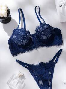 2pcs Women's Sexy Lace Bra And Panty Set