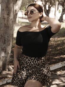 Lupita Cardoza Saia curta casual feminina com estampa de leopardo vintage franzida com babados em duas camadas, roupas femininas de outono, fantasia de leopardo, costumes de Halloween para mulheres, roupa feminina de Ação de Graças, baile de boas-vindas, roupas femininas de Natal, roupas hippie, fantasia feminina de princesa, saia de baile de máscaras, fantasia de mulher-gato, festa sexy - Multicolorido - Ver 4