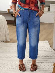 EMERY ROSE Jeans casuales de mujer con pierna entallada y lavado