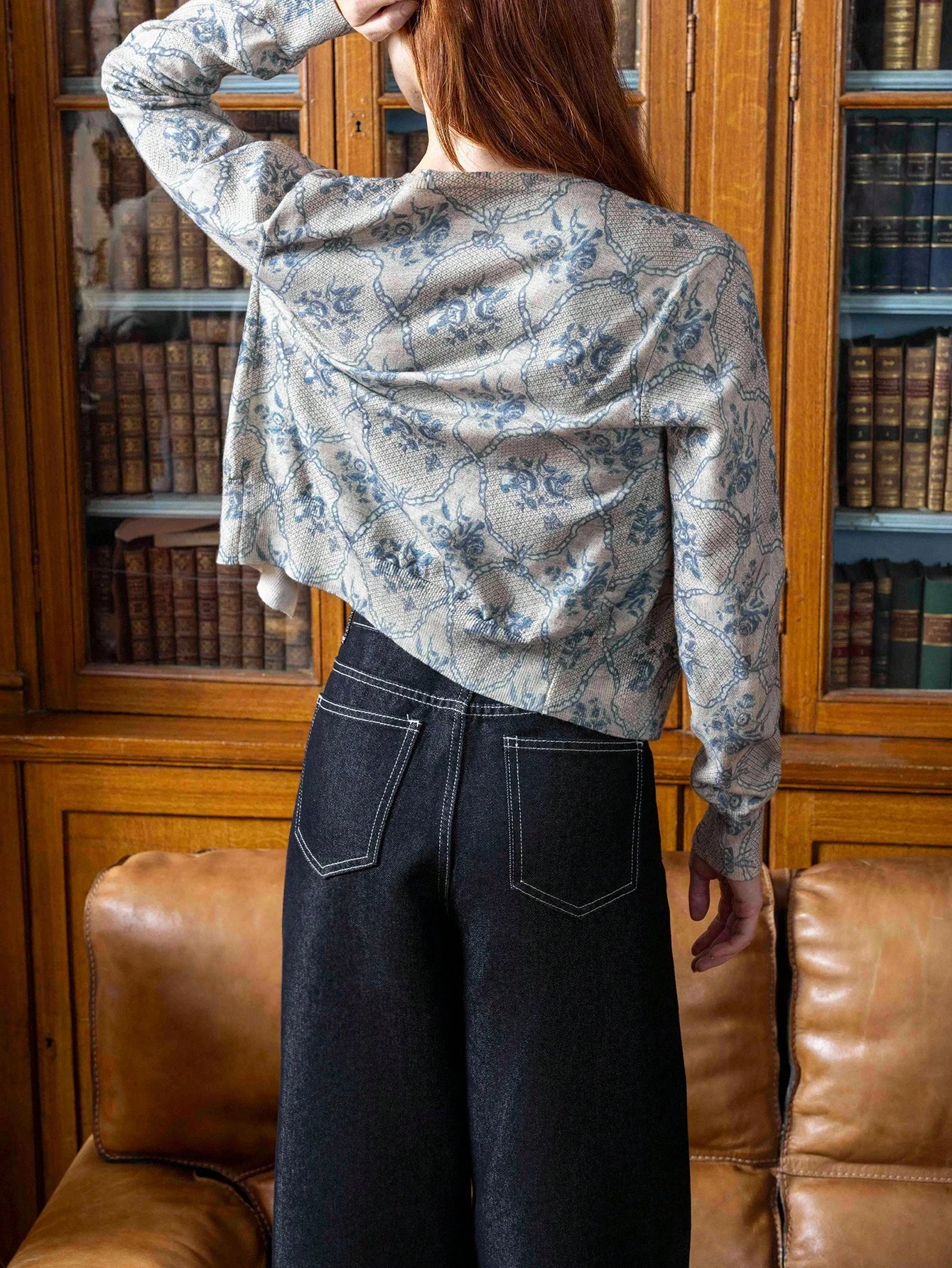 ミッドライズ ワイドレッグジーンズ ダークコットンデニム オフィスアウトフィット レディース ティーチャーアウトフィット 外出アウトフィット 秋冬