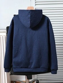 SHEIN 青少年男童休闲连帽长袖运动衫 - 寶藍色 - 查看 2