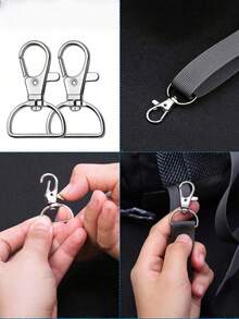 20 piezas Ganchos giratorios con anilla en D para llaveros, cordones y fabricación de bolsos, accesorios de ferretería DIY de aleación de zinc de 360° de rotación duradera - Multicolor - Ver 3