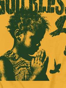 Manfinity EMRG Men's Letter & Figure Print Round Neck Casual Loose T-Shirt