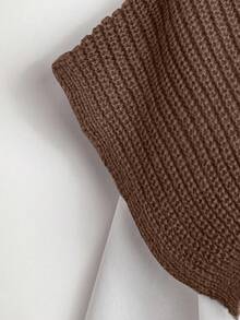 GlowEve 女士休闲时尚拼布二合一短款毛衣和毛衣裙套装，秋季 - 紫紅色 - 查看 5