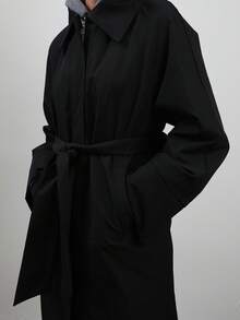 COUREZ Áo khoác cardigan dài tay bằng len siêu mềm mại với cổ áo khóa kéo phía trước/Phong cách Y2K dành cho nữ, thích hợp đi chơi mùa xuân, phong cách Gothic, câu lạc bộ, gợi cảm. - Màu xám đen - Xem 8