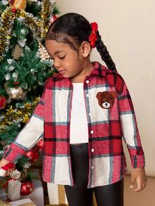 Young Girl Woven Plaid Casual Shirt - Multicolor - View 4