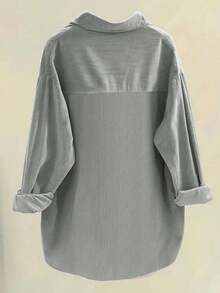 EMERY ROSE 大码纯色灯芯绒休闲百搭衬衫