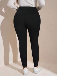 Comfylo Plus Size Solid Color High Waist Casual Leggings