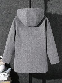 SHEIN Tween Boys' Casual Everyday Comfortable Dragon & Phoenix Pattern Hooded Thick Thermal Lined Mid-Length Overcoat Suitable For Birthday Parties, Evening Parties, Performances, Weddings, Baptisms, Opening Ceremonies Daily Suitable For Daily Use Suitable For School Suitable For Travel Suitable For Sports Suitable For Autumn And Winter