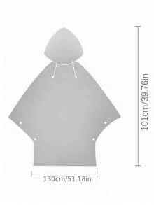 1pc Heavyweight Waterproof EVA Hiking Raincoat, Multifunctional Unisex Hooded Rain Poncho For Hiking, Camping, Outdoor Activities - Black - View 7