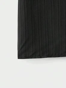 Manfinity Hypemode Men Plus Size Solid Plisse Lapel Collar Shirt And Pants Set - Black - View 5