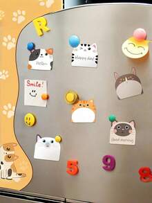 12本/套 或 6本/套（随机款式）——可爱猫咪主题便签本、记事本、便利贴和趣味便签；适合办公室、家庭、学生和室友使用，也是理想的礼物之选。 - 彩色 - 查看 4