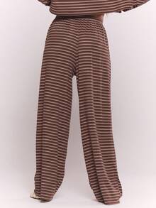 MUSERA Tie Front Striped Wide Leg Trousers Only Fall Autumn Cosy Cute Casual Coffee Club Winter Christmas Thanksgiving