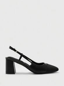 CUCCOO BIZCHIC Women's Fashionable Elegant Pointed Toe Color Block High Heels - Black - View 2