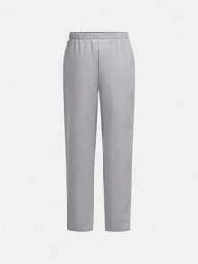 SHEIN 2pcs Tween Boys' Summer Casual White Modest Business Formal Outfit,Solid Color Preppy Gentleman Blazer Jacket And Elastic Waist Pants Set For Wedding - Light Grey - View 10