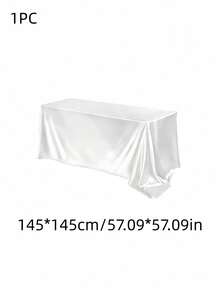 SHEIN 1 件/2 件缎面桌布，白色/奶油色/香槟色/粉色矩形桌布，光滑涤纶面料，适用于婚礼装饰、生日派对装饰、周年纪念、新娘送礼会装饰、婚礼、宴会派对活动、毕业派对装饰