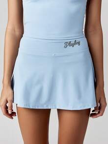 Missguided x Playboy Falda de tenis premium con banda elástica de cintura alta, falda deportiva plisada para práctica y entrenamiento, ropa de rendimiento