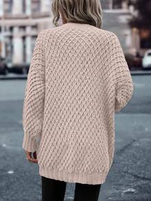 EMERY ROSE Women's V-Neck Dropped Shoulder Long Sleeve Loose Casual Vacation Sweater, Autumn/Winter