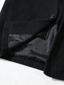 SHEIN 男童休闲日常舒适连帽开襟长袖宽松中长款外套，适合生日派对、晚宴、演出、婚礼、洗礼、开幕式等场合，日常穿着舒适，适合上学、旅行、运动，秋冬季节也适宜穿着。