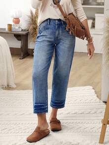 EMERY ROSE Jeans décontractés à jambe effilée lavés pour femmes