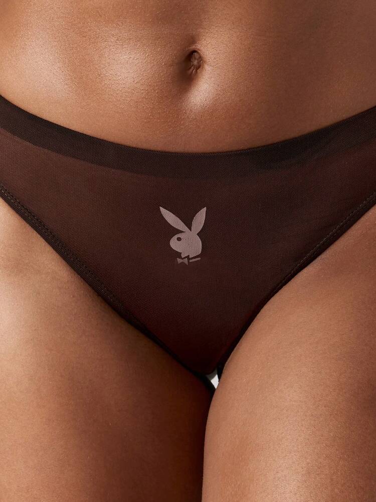 Missguided x Playboy Luxurious Mesh Lingerie Set Semi-Sheer Bralette High Cut Panty Strappy Design Classic Icon Logo Sleek Modern Seamless Fit Intimates Underwear Chic Elegant Collection
