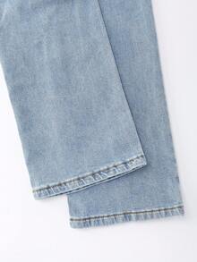 SHEIN Privé Slim Fit Washed Denim Jeans - Light Wash - View 5