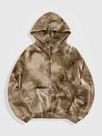 Street Life هودي كاجوال للرجال مطبوع بطباعة التعتيق، خريفي