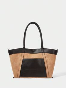 SHECARRY 时尚多功能通勤休闲手提包，适合日常使用 - 棕色 - 查看 6