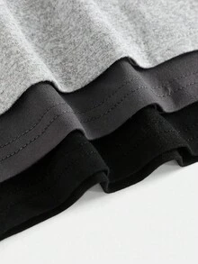 SHEIN 3件套少女高腰针织紧身/阔腿裤，黑色/深灰色/浅灰色，百搭舒适休闲裤，适合秋冬季节穿着，喇叭裤型，少女运动针织喇叭裤，喇叭打底裤，阔腿运动裤 - 彩色 - 查看 6