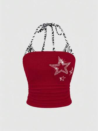 J-Fashion Top de tirantes 2 en 1 estilo Gyaru de Shibuya Y2K para mujer