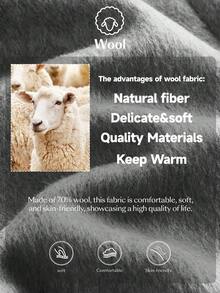 Ontre 2025新款无袖灰色羊毛混纺毛毡外套，现代都市风，简约休闲商务通勤，适合秋季 - 淺灰色 - 查看 7