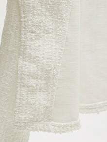 SHEIN Elladie kids Conjunto de jaqueta curta com gola confortável e calça comprida casual para meninas - Branco - Ver 7