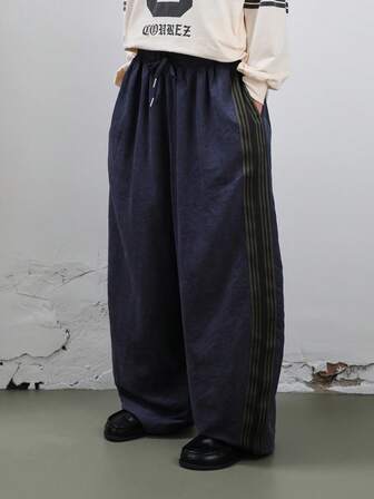 COUREZ Low Rise Baggy Balloon Peachy Nylon Joggers With Side Taping /Y2K Going Out Outfits Fall Clothes For Women Winter Clothes For Women Rave Casual Sport Gym Gorpcore Outdoor Oversized