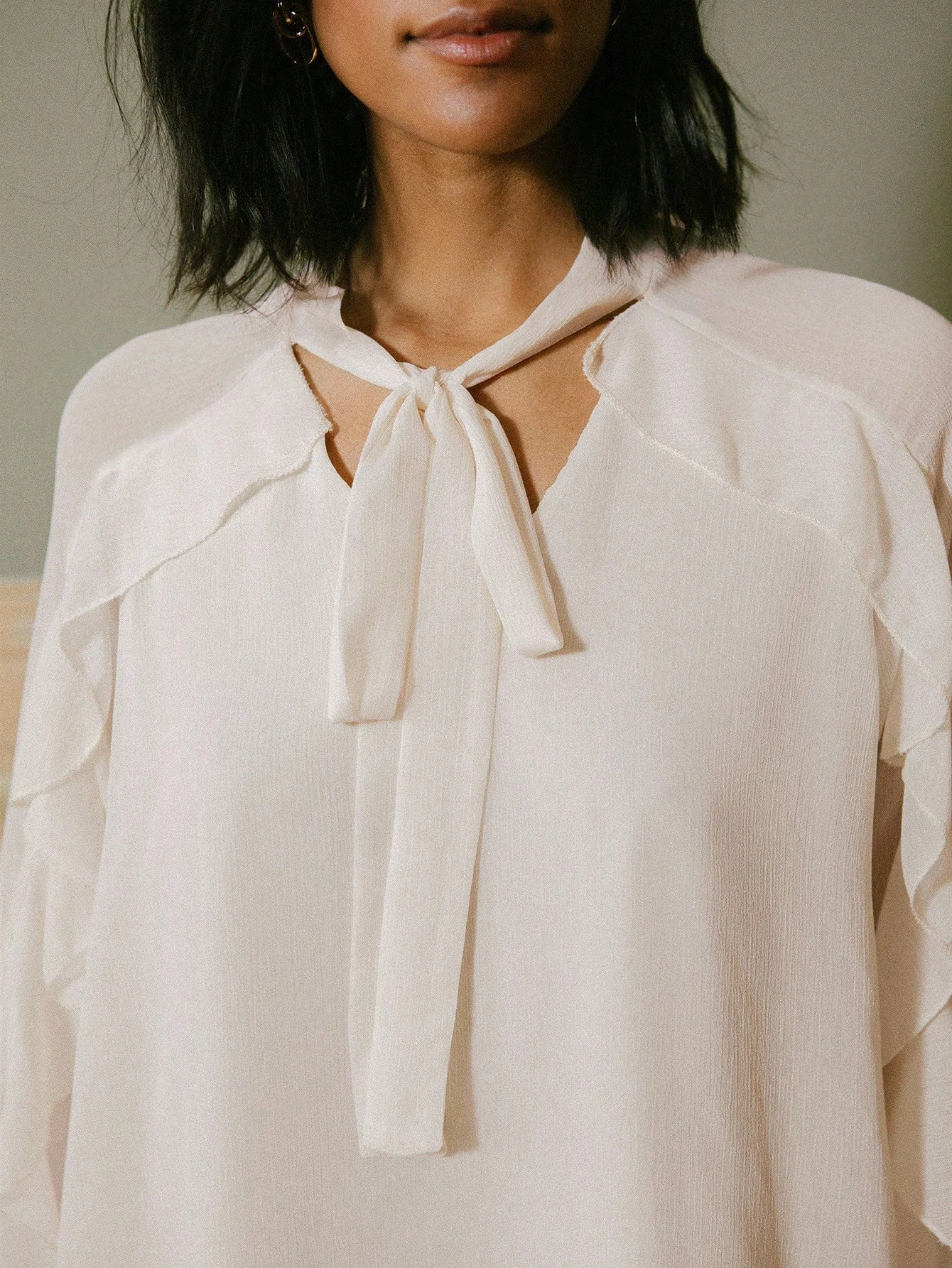 Robe smock bohème à double couche avec volants en mousseline de soie surdimensionnée, robe de vacances dans le style "Old Money"