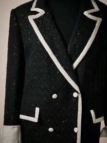 COSMINA 女士优雅长款大衣，翻领双排扣设计，适合秋冬季穿着。 - 彩色 - 查看 5