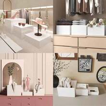 白色亚克力自助食品展示架，镂空底部亚克力多功能支架，适用于早午餐、自助餐、婚礼、派对、生日派对、浪漫婚礼、迎婴派对、新娘送礼会、甜品台、艺术展（请慎重选择合适的套装，产品有详细尺寸标注，套装尺寸有大号和小号可选） - 白色 - 查看 5