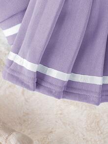 SHEIN 女童夹克和百褶裙套装，春秋季