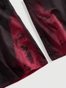 ROMWE MEN Grunge Punk Men's KPOP Distressed Washed Wide Leg Jeans - Black - View 10