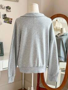 Sweetra Young Tween Girls' Casual Minimalist Zip-Up Drop Shoulder Hoodie, Autumn Fall Winter