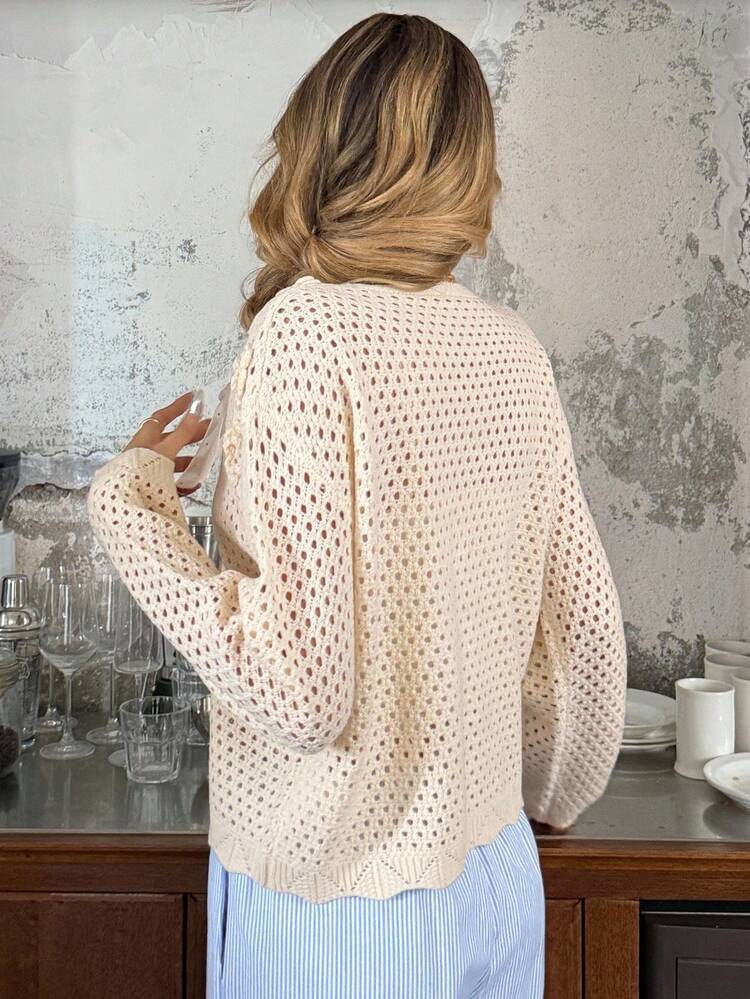 French Exquisite Hollow 3D Floral Women's Cardigan, Fashionable And Versatile, Autumn/Winter Vacation