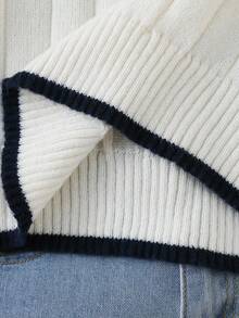 SHEIN Boys' Collegiate Style Knitted Long Sleeve Sweater, Autumn/Winter Fall