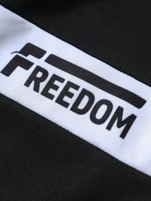 PAVTROS بدلة رجالية مكونة من جاكيت وبنطلون مع تصميم لوني متباين ومطبوع عليه حرف، ملابس خريفية