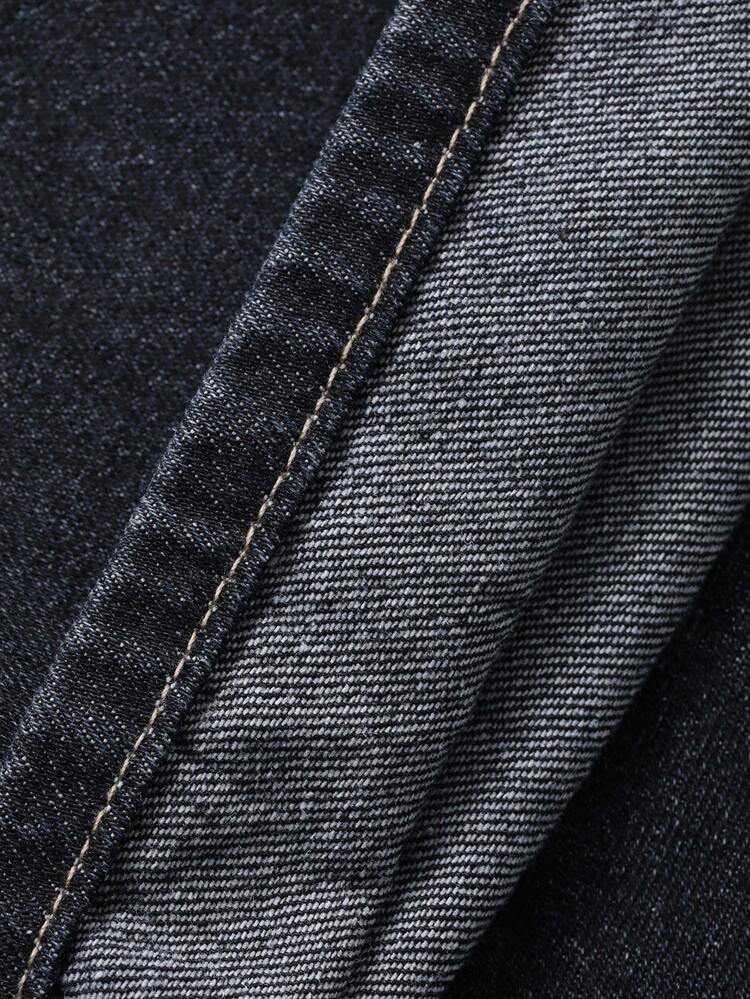Young Boys Dark Wash Straight Leg Denim Jeans Long Pants, Autumn